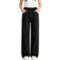 Girls Jeans Trendy Elastic Waist Straight Leg Denim Pants Kids Teen Clothes