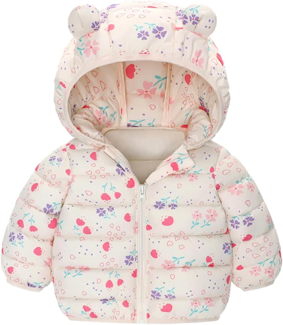 6M-4T Baby Boys Girls Winter Coats Hooded Toddler Kids Jacket