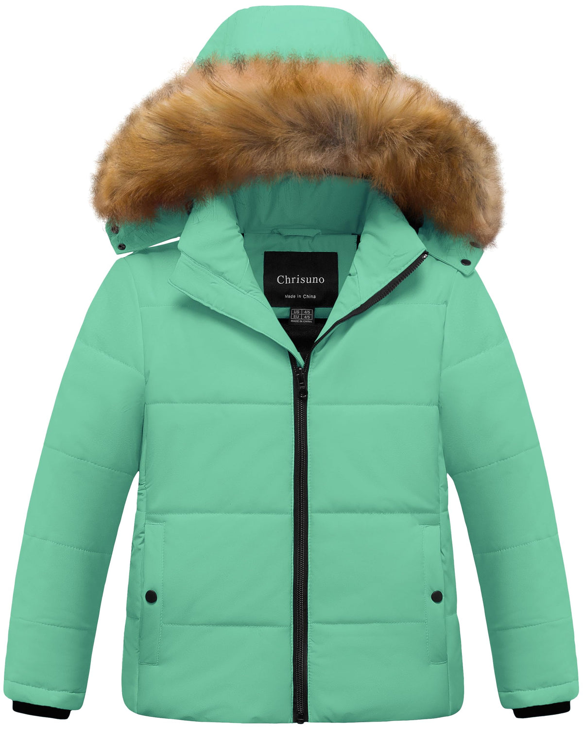 Chrisuno Girl's Water Resistant Winter Coats Warm Fleece Lined Outwear Ski Snow Jacket With Removable Hood