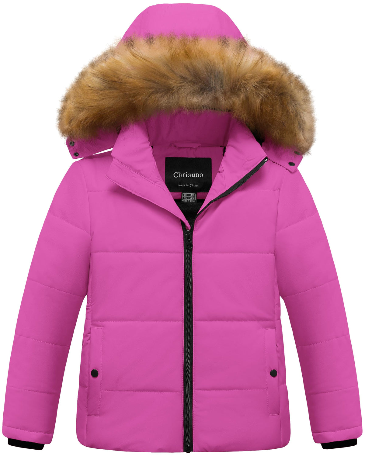 Chrisuno Girl's Water Resistant Winter Coats Warm Fleece Lined Outwear Ski Snow Jacket With Removable Hood