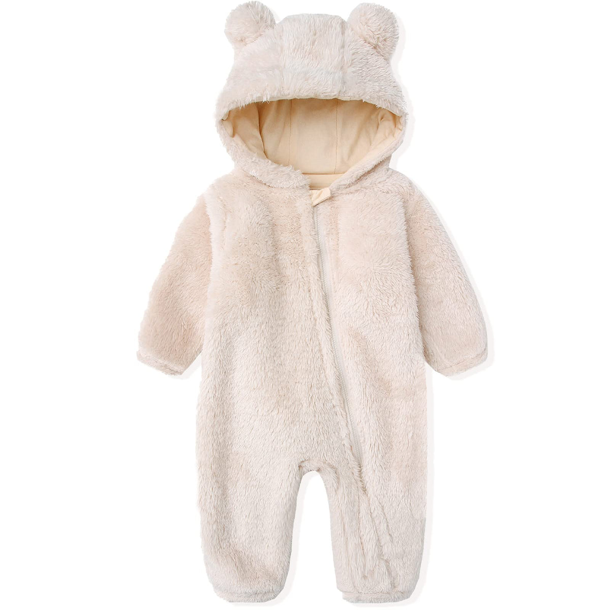 Babymine Newborn Baby Bear Fleece Hooded Romper Fall Warm Outfit Clothes