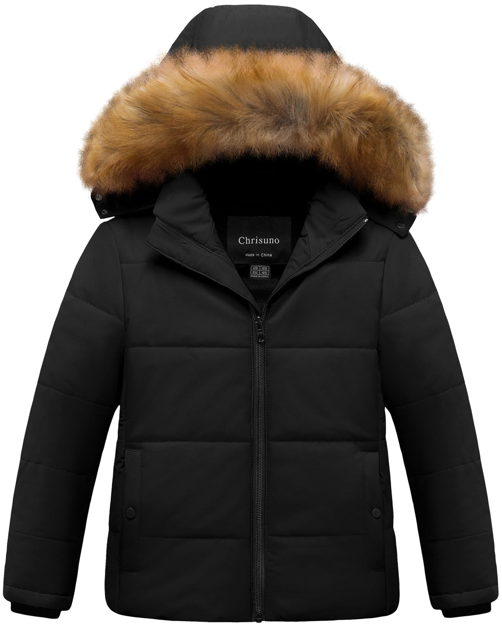 Chrisuno Girl's Water Resistant Winter Coats Warm Fleece Lined Outwear Ski Snow Jacket With Removable Hood