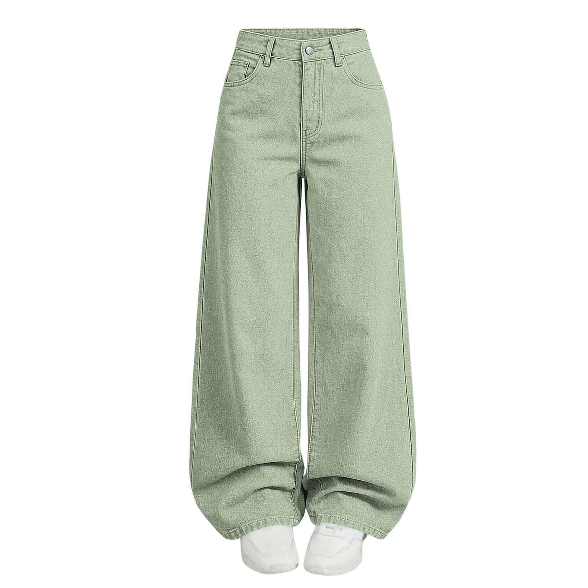 Girl's Baggy Jeans Wide Leg High Waisted Denim Pants 5-14 Years