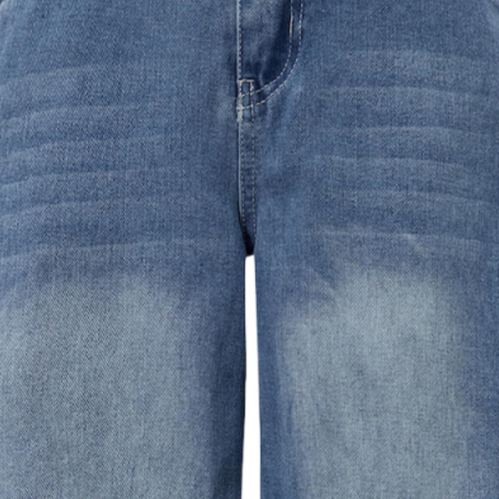 Nivne Tco Tween Girls Wide Leg Jeans - Zipper Fly and Pockets, Elastic Waistband Cute Baggy Denim Pants for Girls Clothing