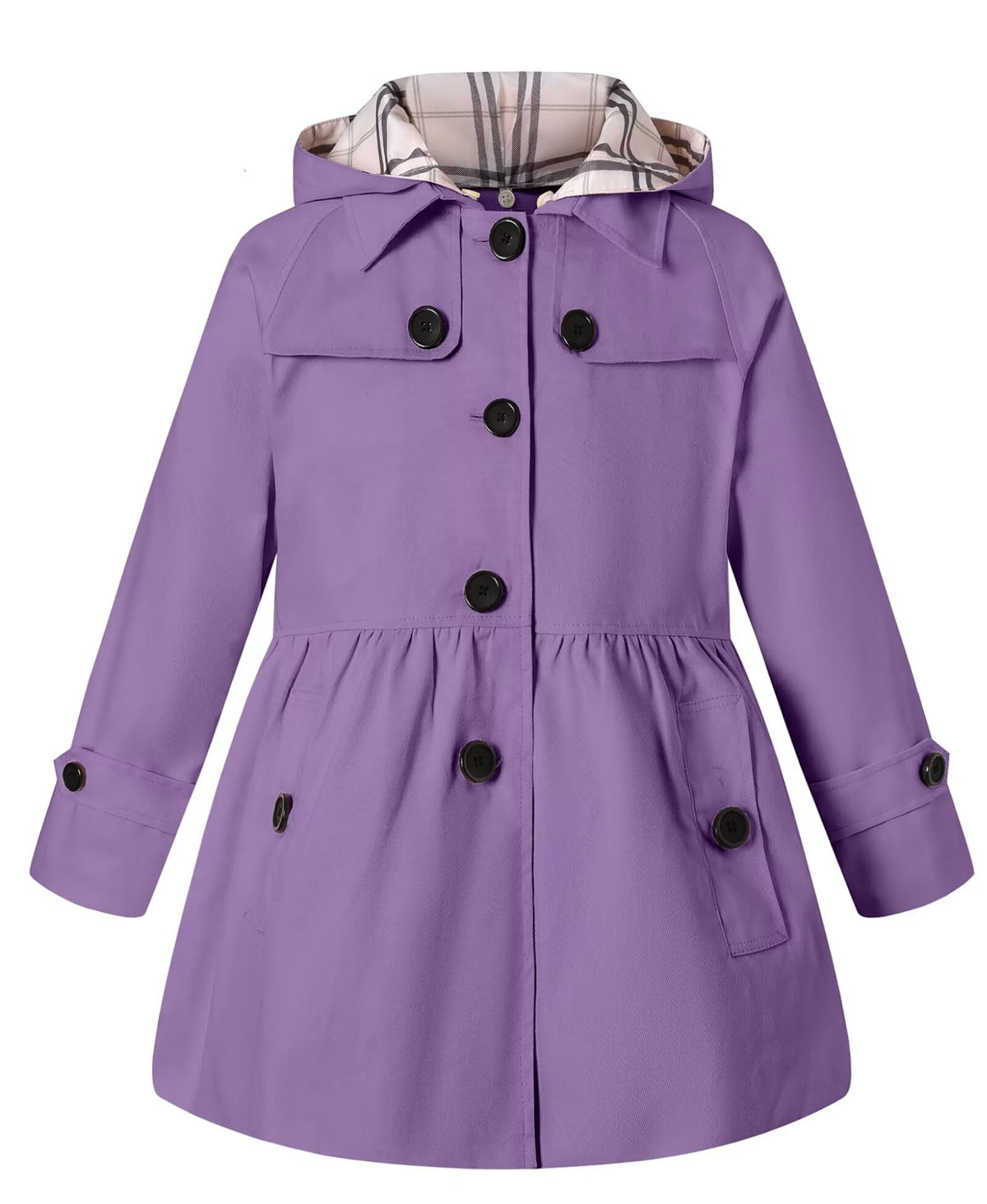 Girl's Hooded Single Breasted Trench Coat Outerwear