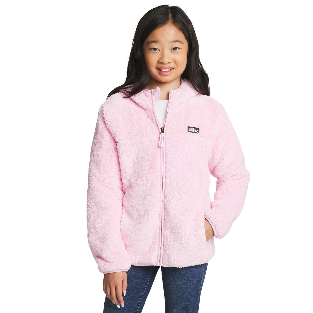 Eddie Bauer Girls' Quest Plush High Pile Faux Sherpa Hooded Jacket