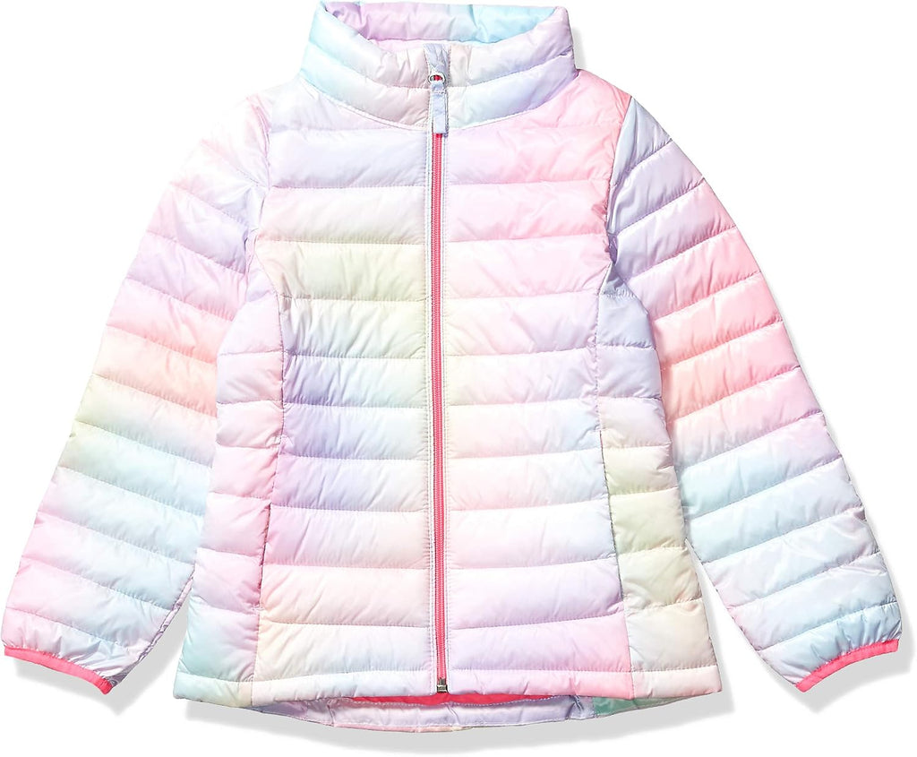 Amazon Essentials Girls and Toddlers' Light-Weight Water-Resistant Packable Mock Puffer Jackets