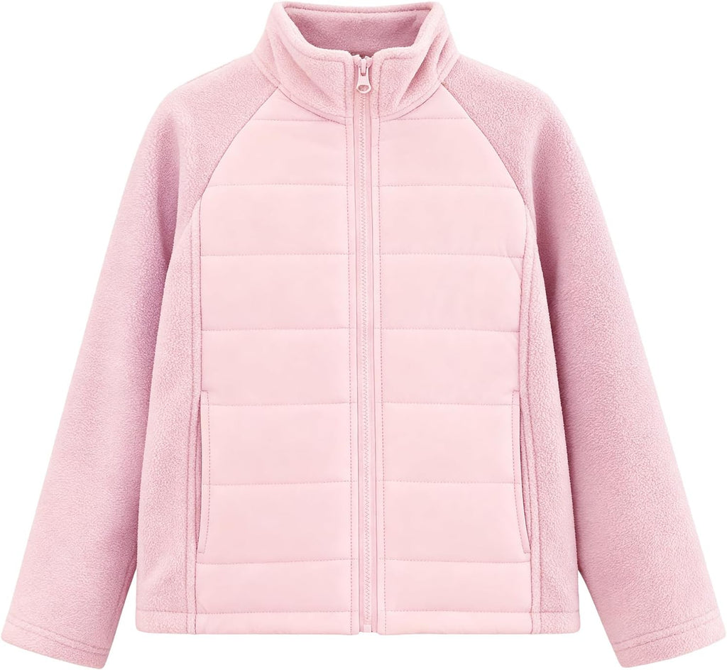 Girls Fleece Jacket Kids Puffer Jacket Lightweight Coat For Girl