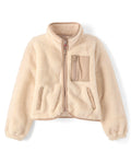 The Children's Place Girls' Long Sleeve Sherpa Fleece Full Zip Jacket
