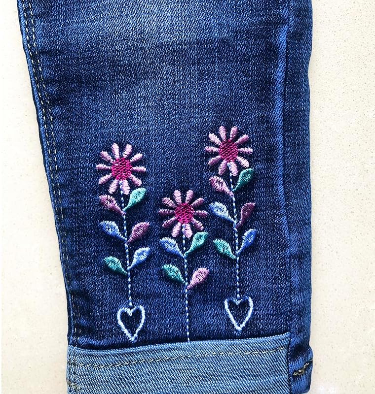 Peacolate 4-9T Infant Little Kids Girls Embroidery Jeans Denim Pants