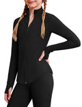 Arshiner Girls Zip Up Athletic Jacket Kids Lightweight Horse Riding Shirts