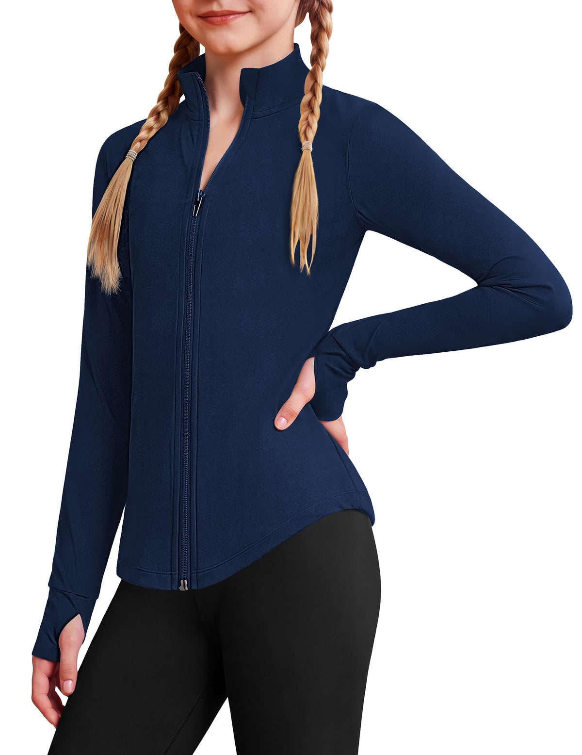 Arshiner Girls Zip Up Athletic Jacket Kids Lightweight Horse Riding Shirts