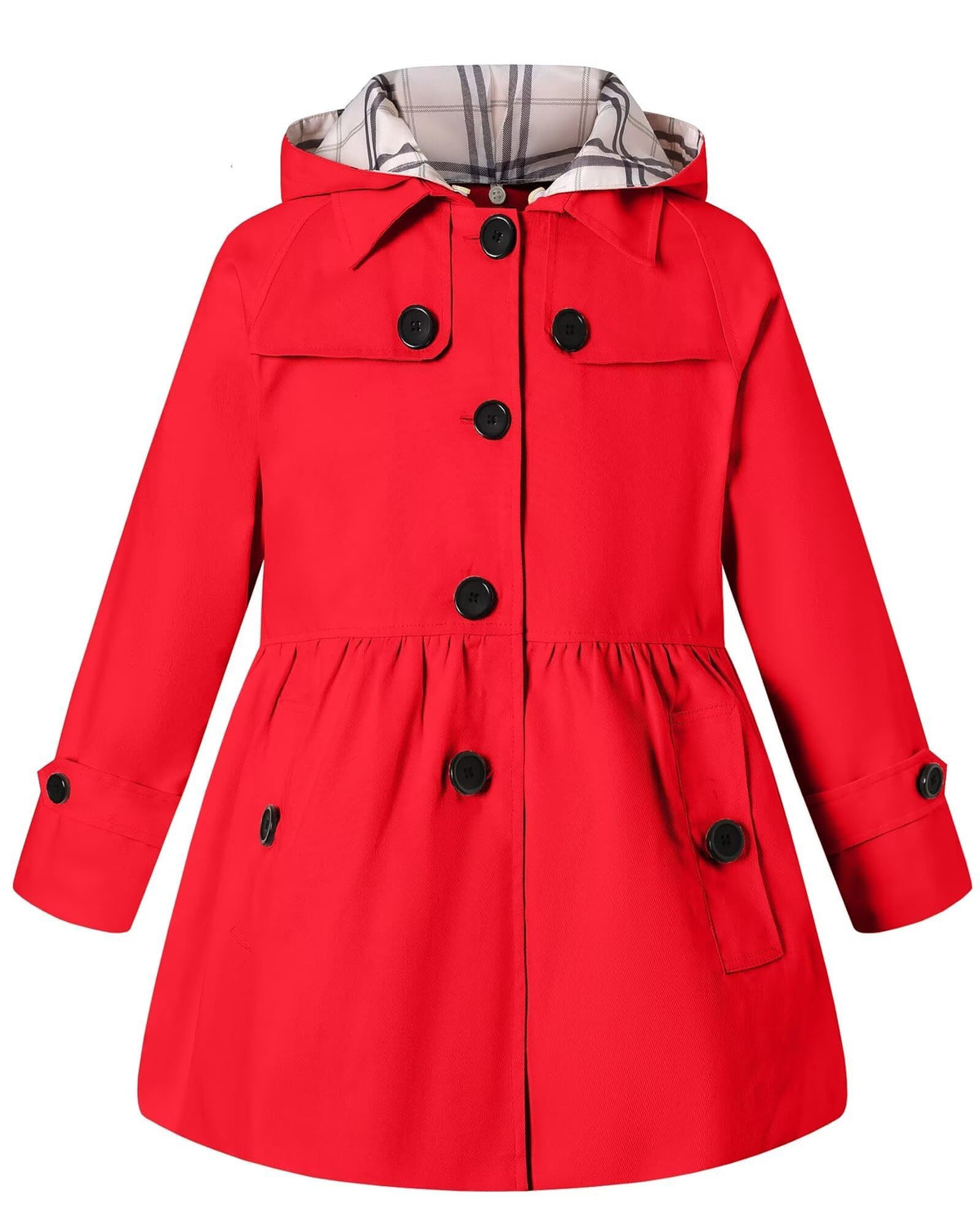Girl's Hooded Single Breasted Trench Coat Outerwear