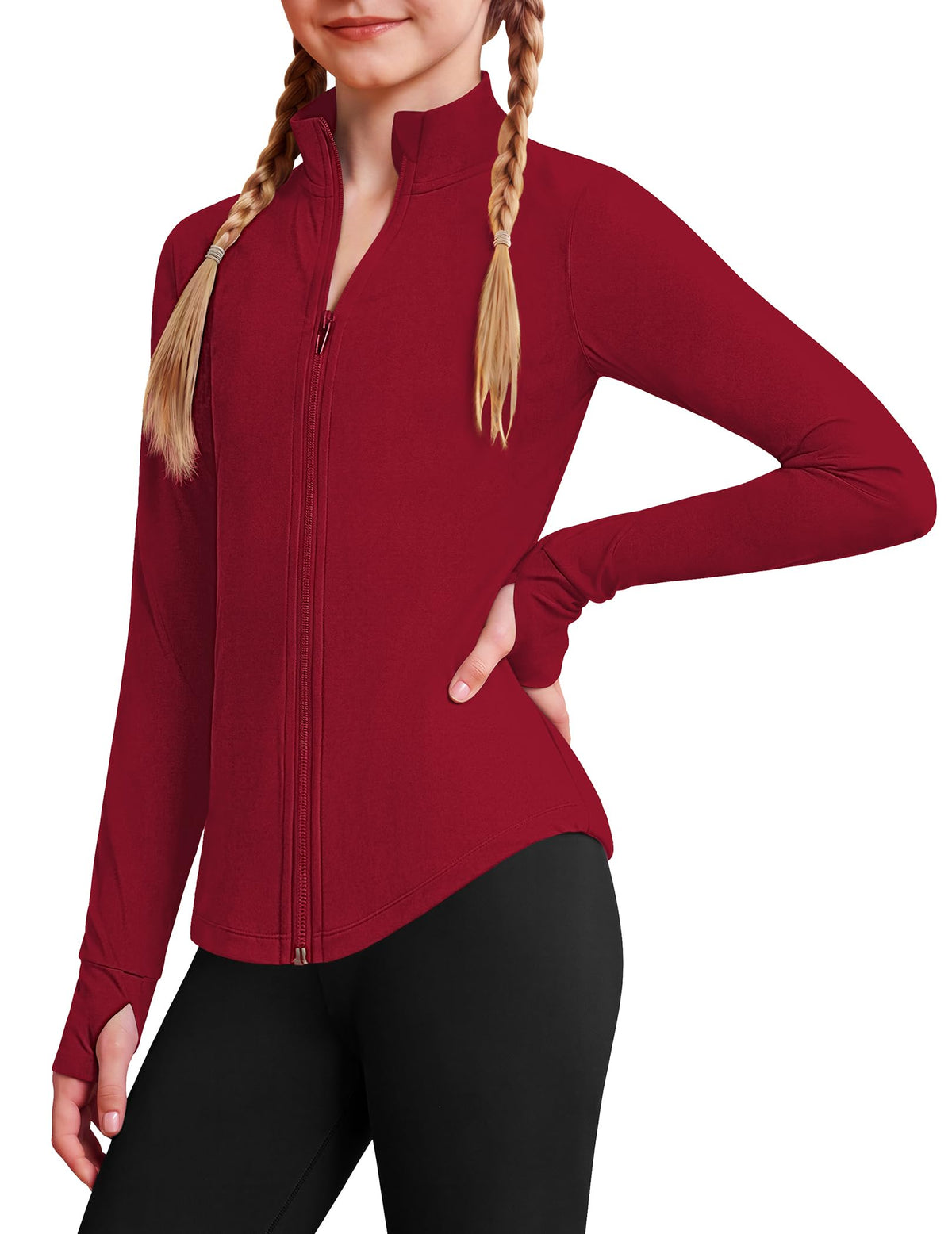 Arshiner Girls Zip Up Athletic Jacket Kids Lightweight Horse Riding Shirts
