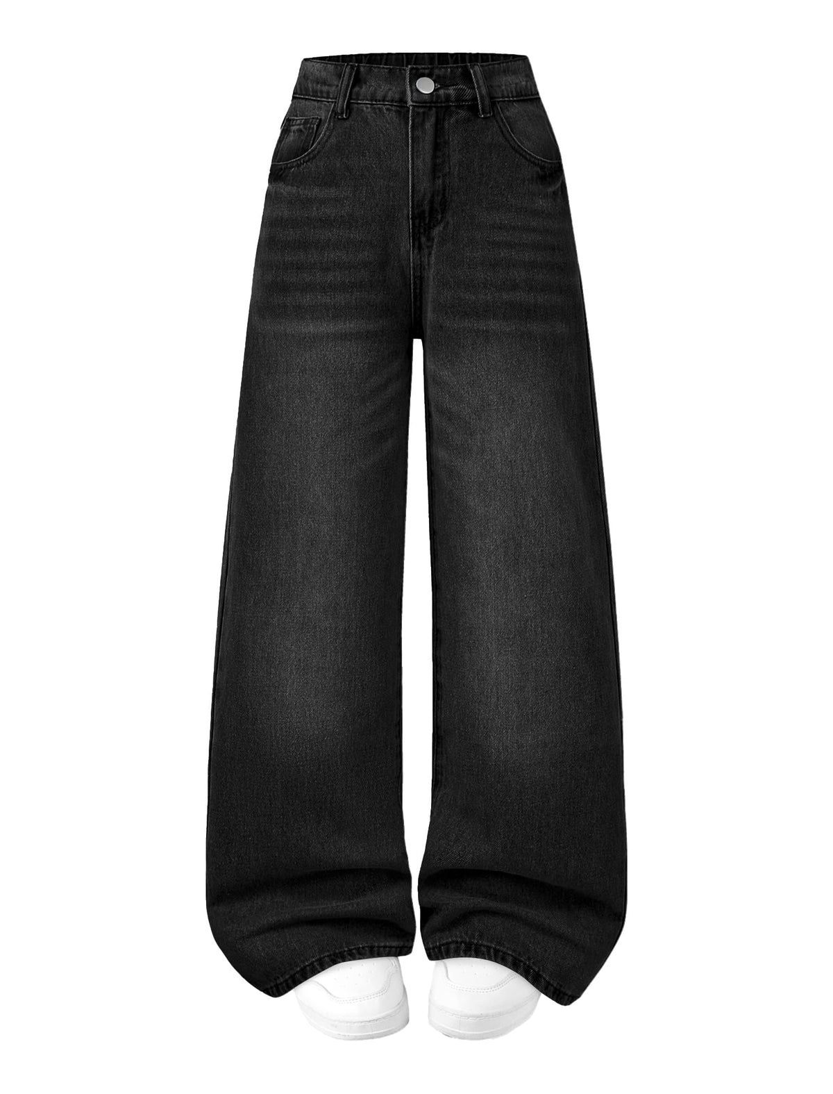 Jeans for Girls Baggy Wide Leg High Waisted Y2K Denim Pants 7-14Y