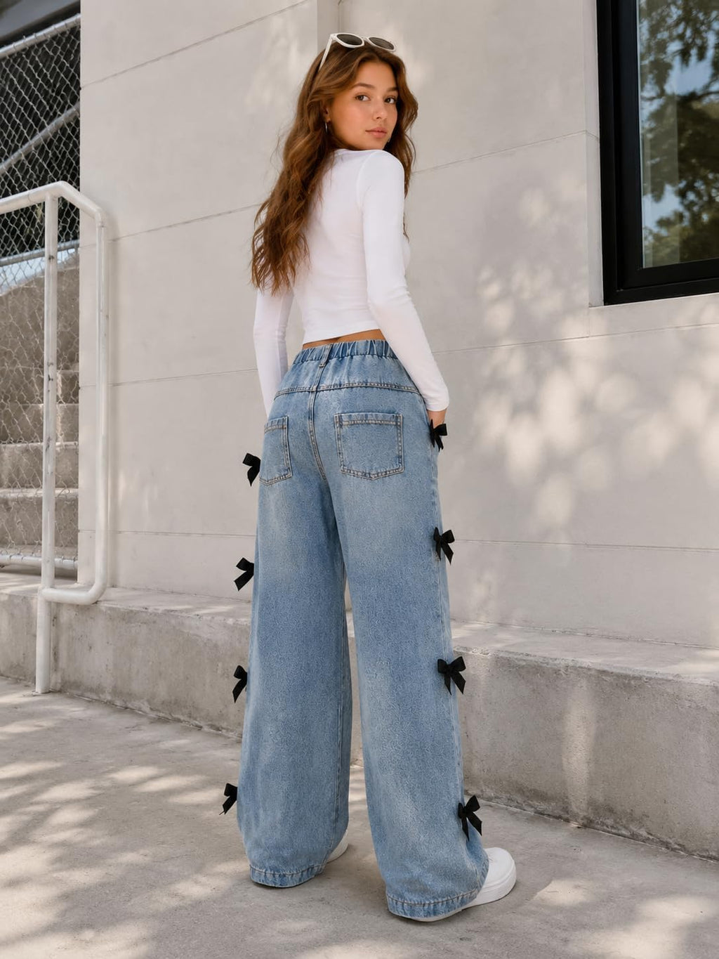 Girls Jeans Wide Leg Denim Pants Tween Teen Girls Trendy Clothes Size 7-13 Years