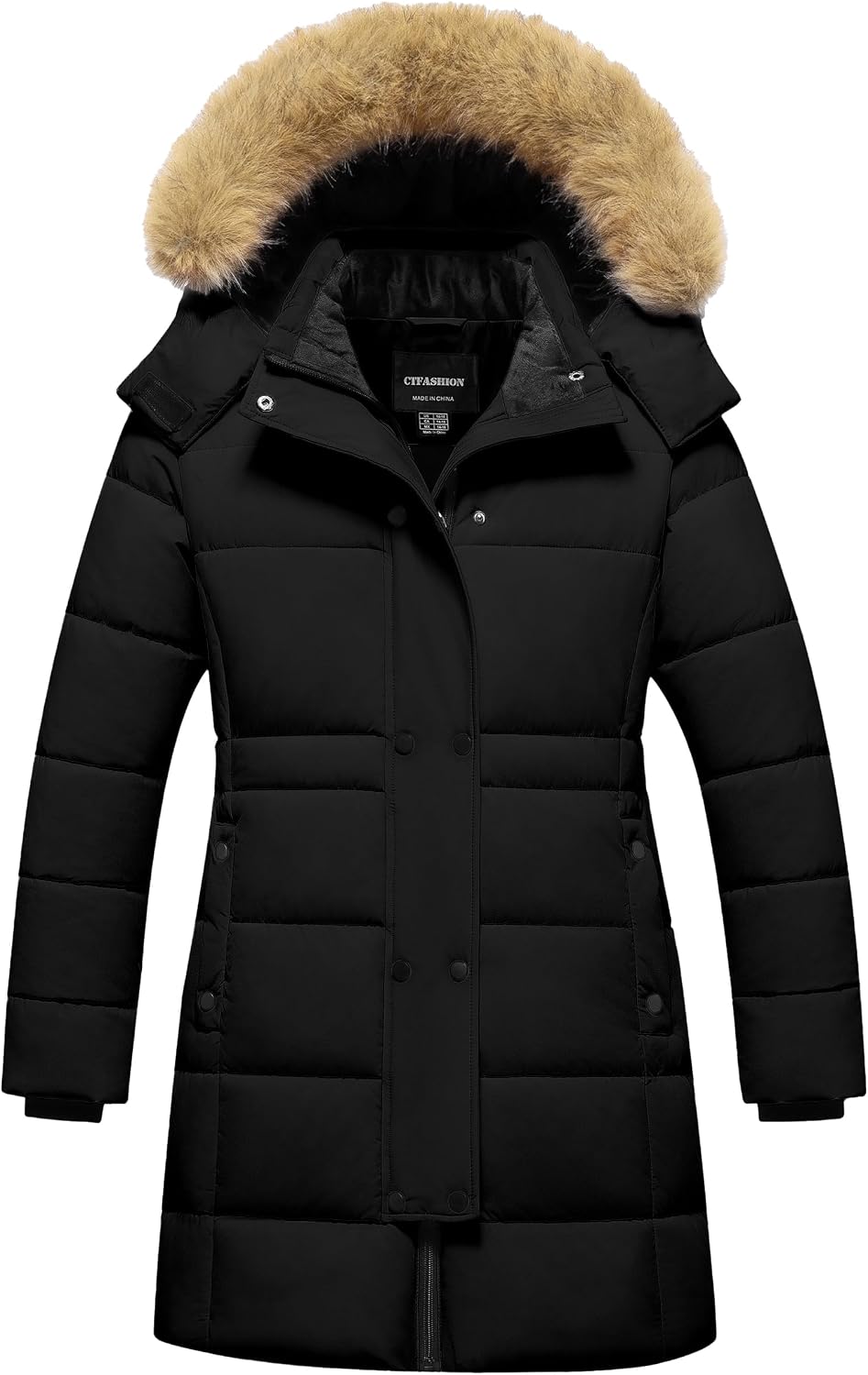 Girl's Puffer Jacket Kids Long Winter Coats Heavyweight Parka Warm Fleece Snow Outerwear with Removable Fur Hood