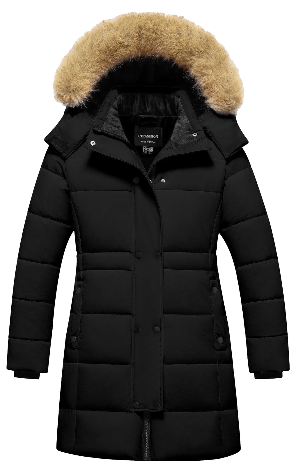 Girl's Puffer Jacket Kids Long Winter Coats Heavyweight Parka Warm Fleece Snow Outerwear with Removable Fur Hood