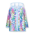 Girls Sequin Raincoat Waterproof Reusable Hooded Outwear Rain Jacket