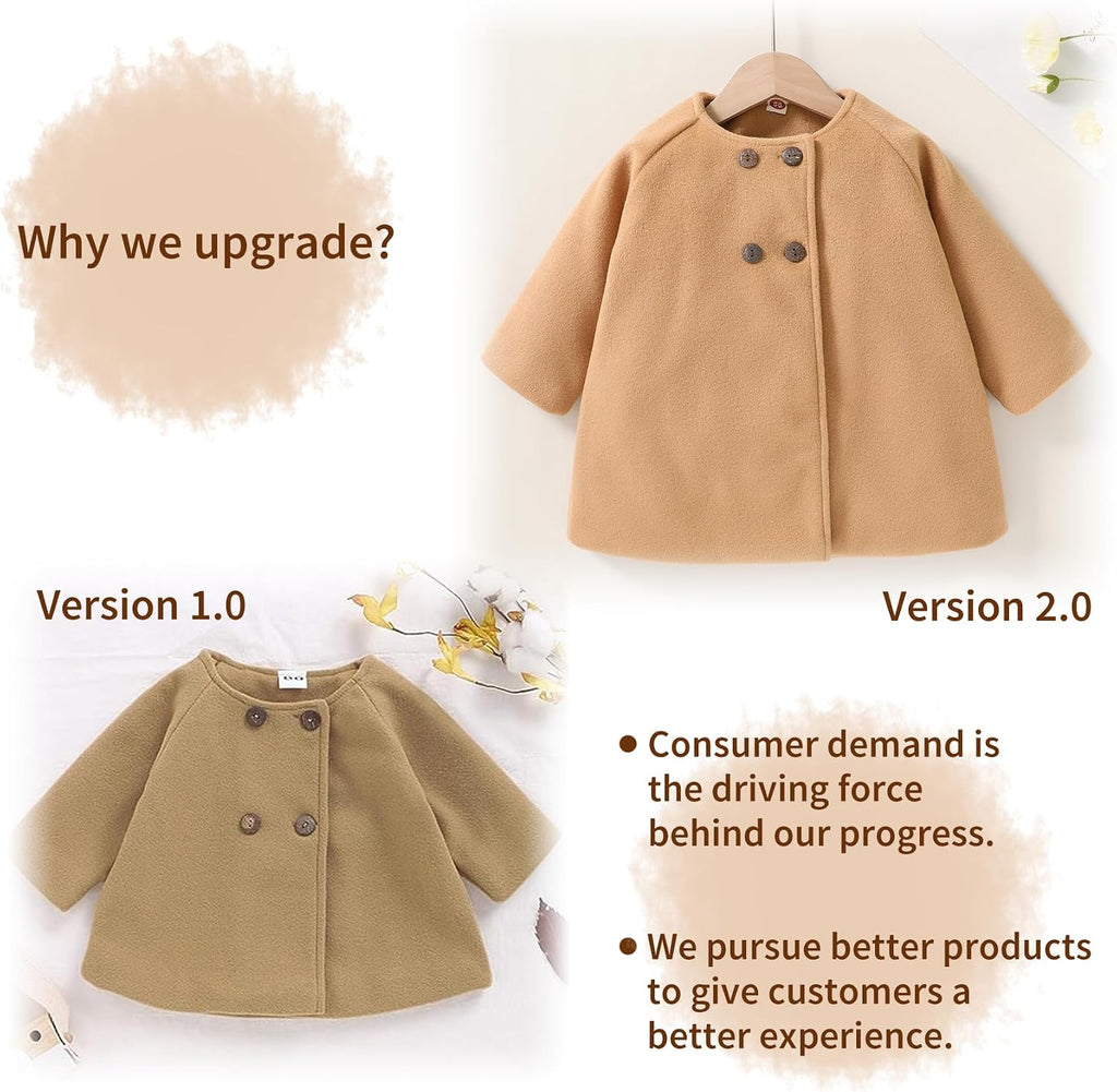 Baby Coats Fall Winter Kid Baby Girl Cloak Button Jacket Clothes Baby Outwear Clothes