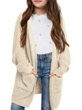 Haloumoning Girls Cardigan Sweater Kids Open Front Sweaters Outerwear 5-14Y