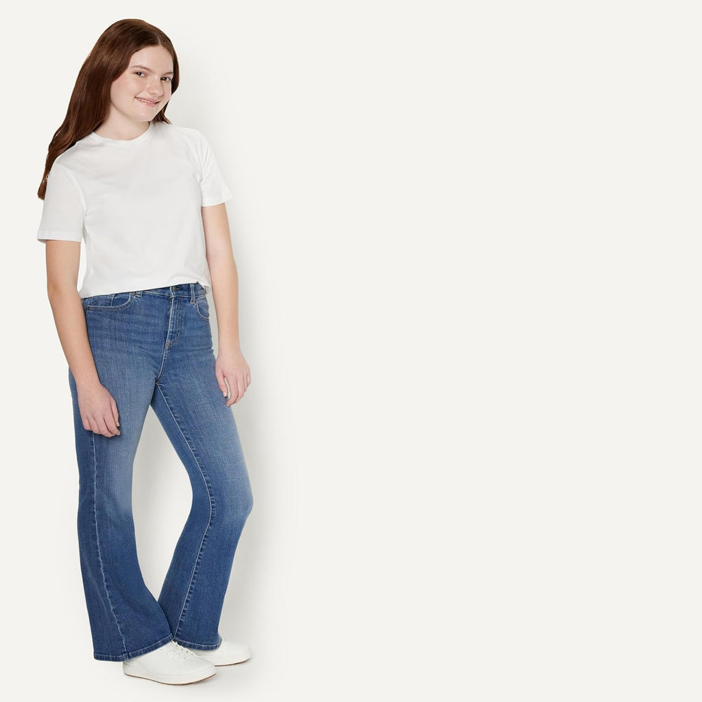 Amazon Essentials Girls' High Stretch High-Rise Flare Jean