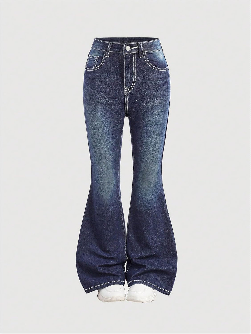 SweatyRocks Girl's Y2K Flare Jeans Rhinestone Butterfly Denim Trousers