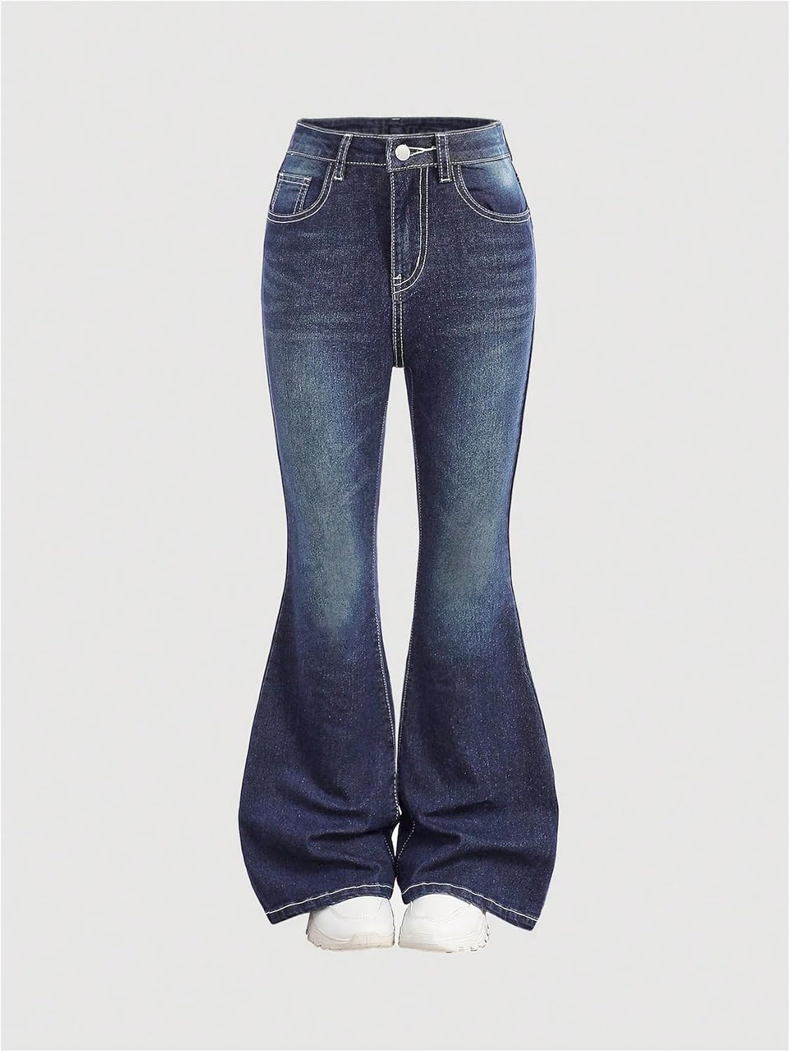 SweatyRocks Girl's Y2K Flare Jeans Rhinestone Butterfly Denim Trousers
