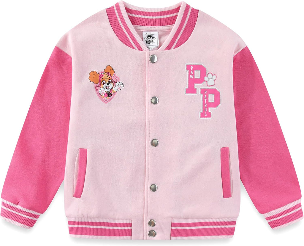 Paw Patrol Skye Girls Letterman Varsity Bomber Jacket for Toddler Big Kids