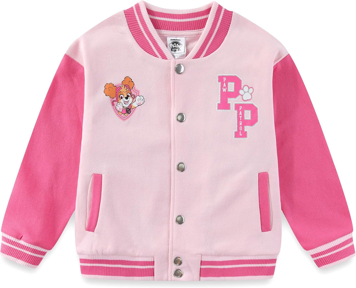 Paw Patrol Skye Girls Letterman Varsity Bomber Jacket for Toddler Big Kids