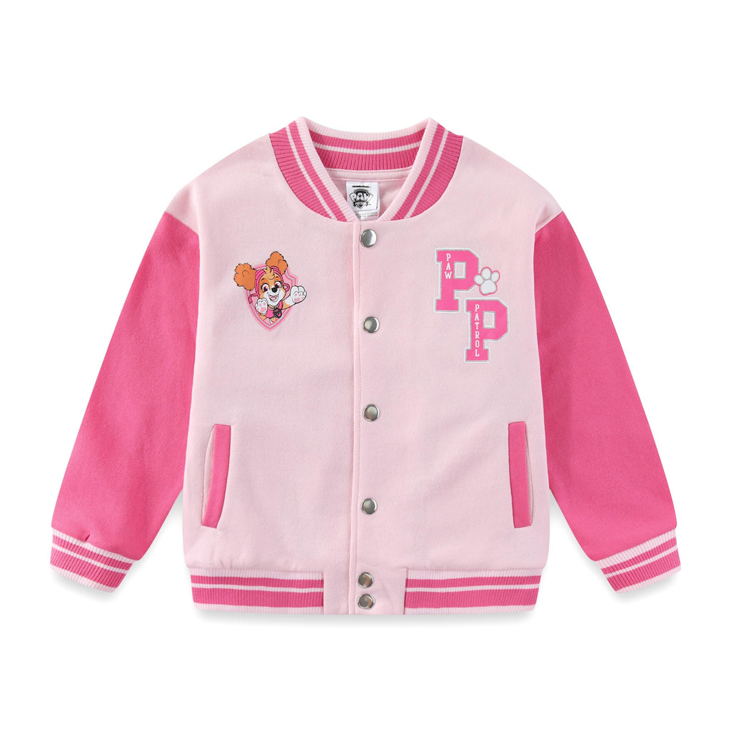 Paw Patrol Skye Girls Letterman Varsity Bomber Jacket for Toddler Big Kids