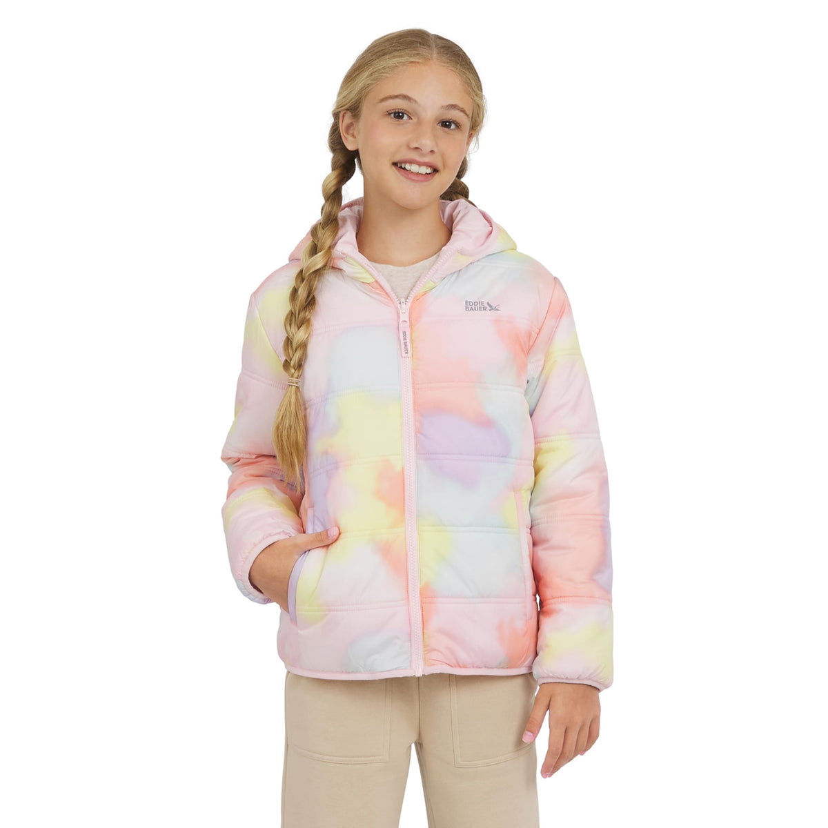 Eddie Bauer Girls' Deer Harbor Reversible Faux Fur Lined Insulated Puffer Jacket