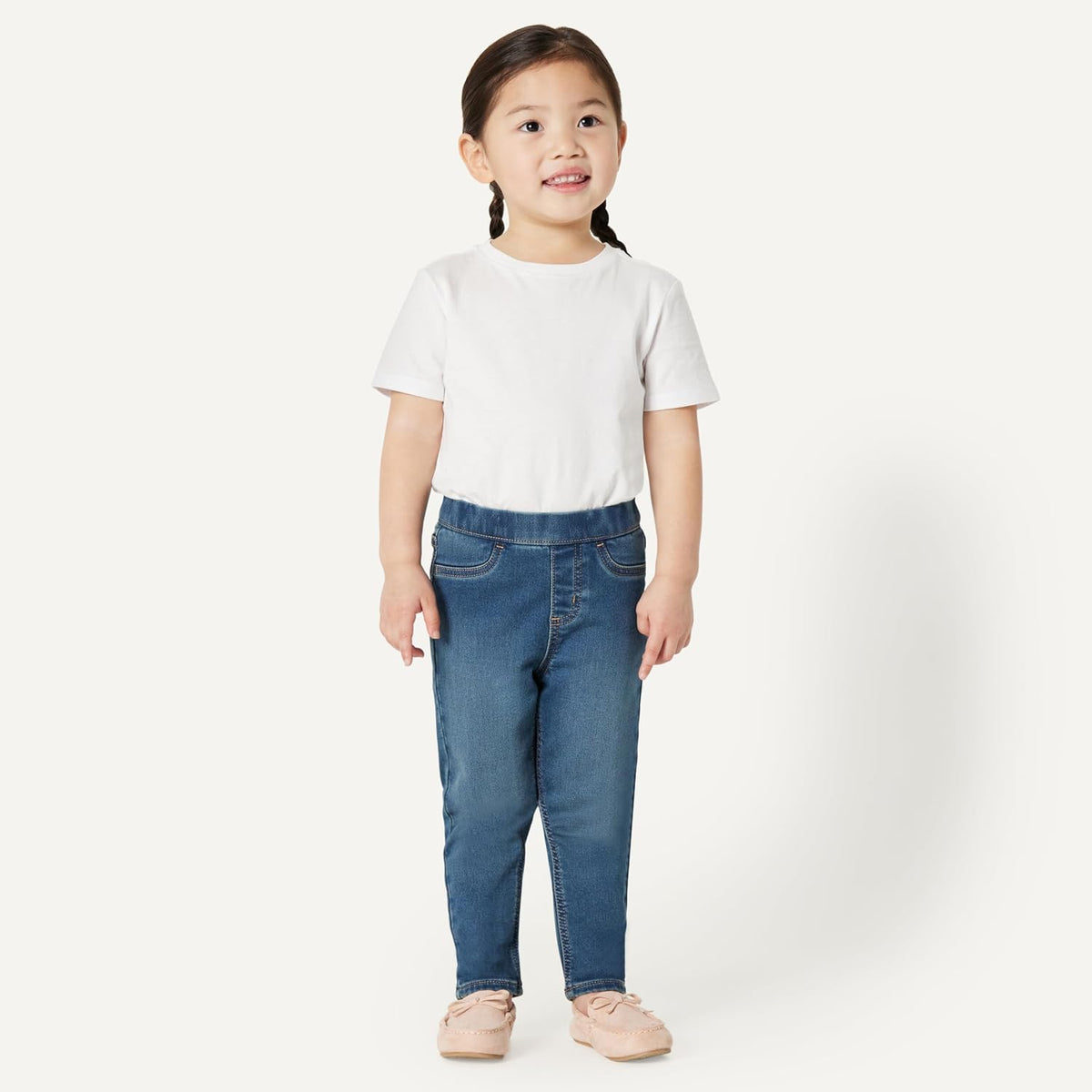 Amazon Essentials Girls and Toddlers' Skinny Mid Rise Soft Stretch Denim Jegging