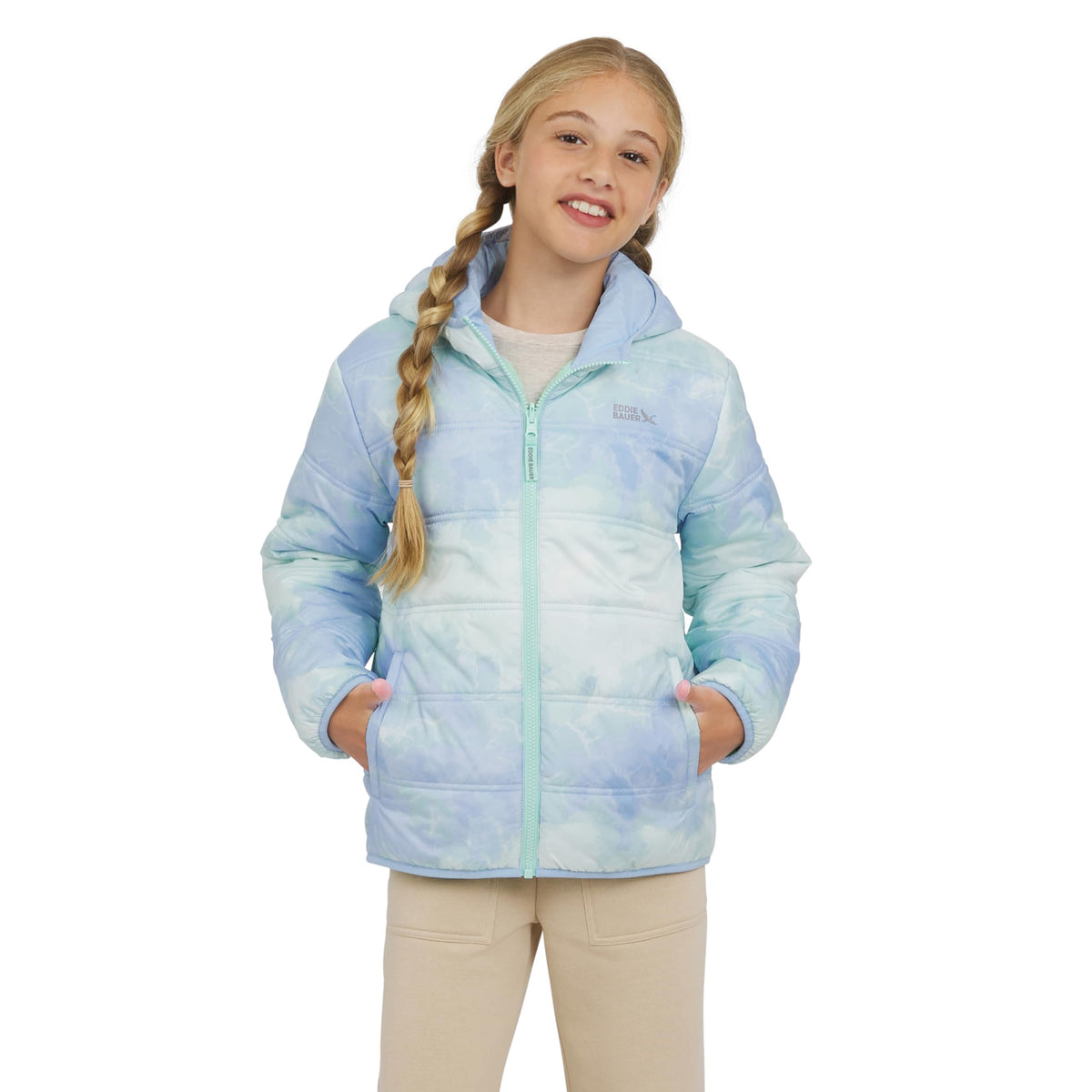 Eddie Bauer Girls' Deer Harbor Reversible Faux Fur Lined Insulated Puffer Jacket