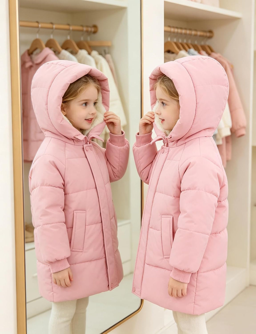 ALISISTER Toddler Boys Girls Winter Coat Warm Fleece Jacket for Kids 1-6T