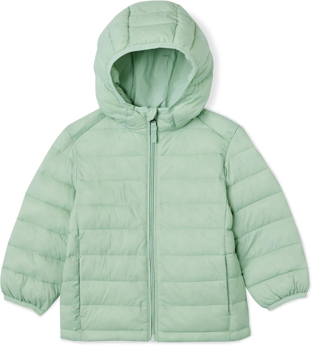 Amazon Essentials Boys and Toddlers' Lightweight Water-Resistant Packable Hooded Insulated Puffer Jacket