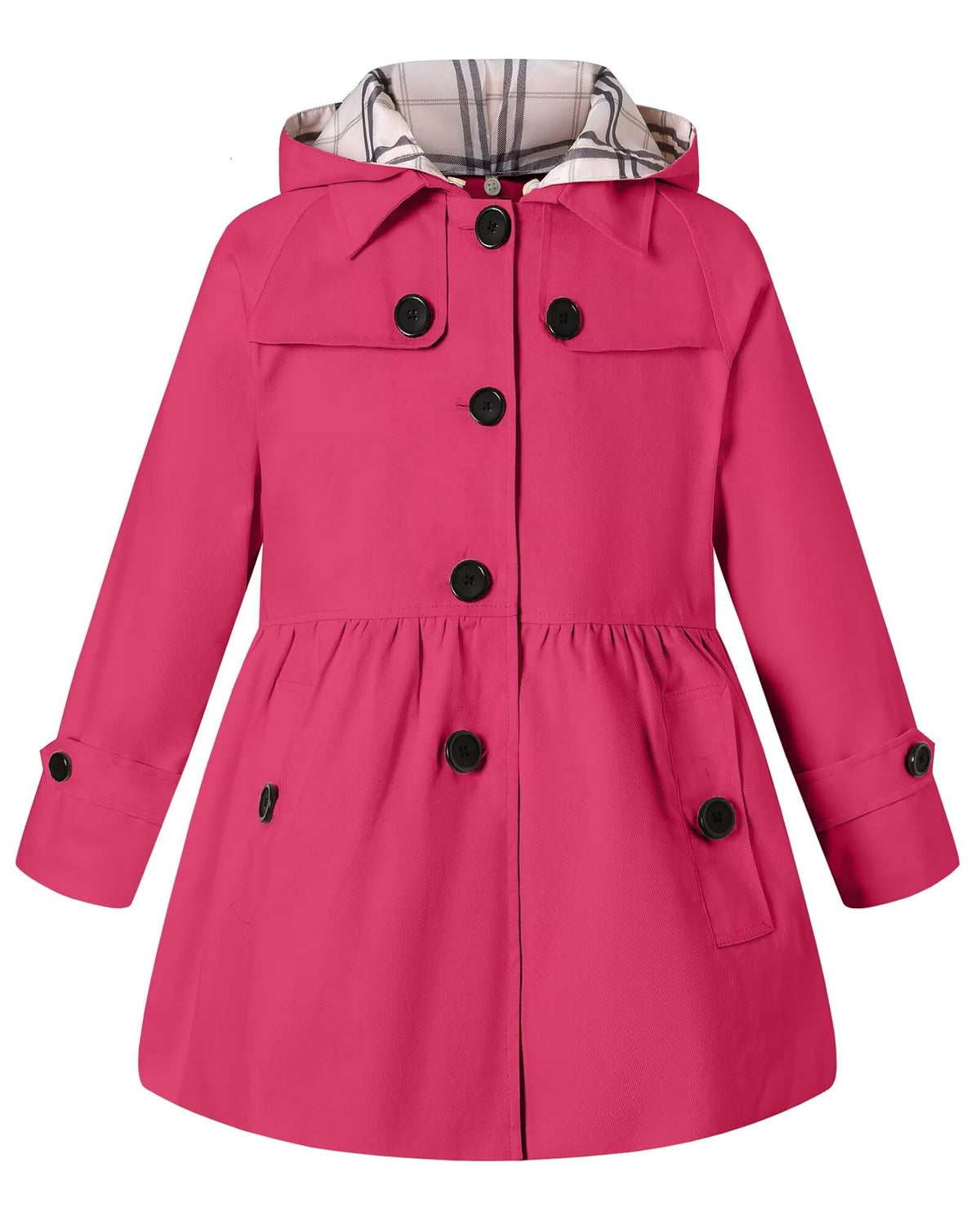 Girl's Hooded Single Breasted Trench Coat Outerwear