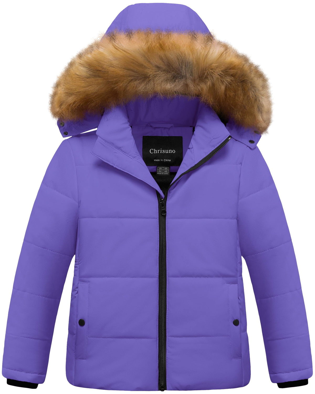 Chrisuno Girl's Water Resistant Winter Coats Warm Fleece Lined Outwear Ski Snow Jacket With Removable Hood