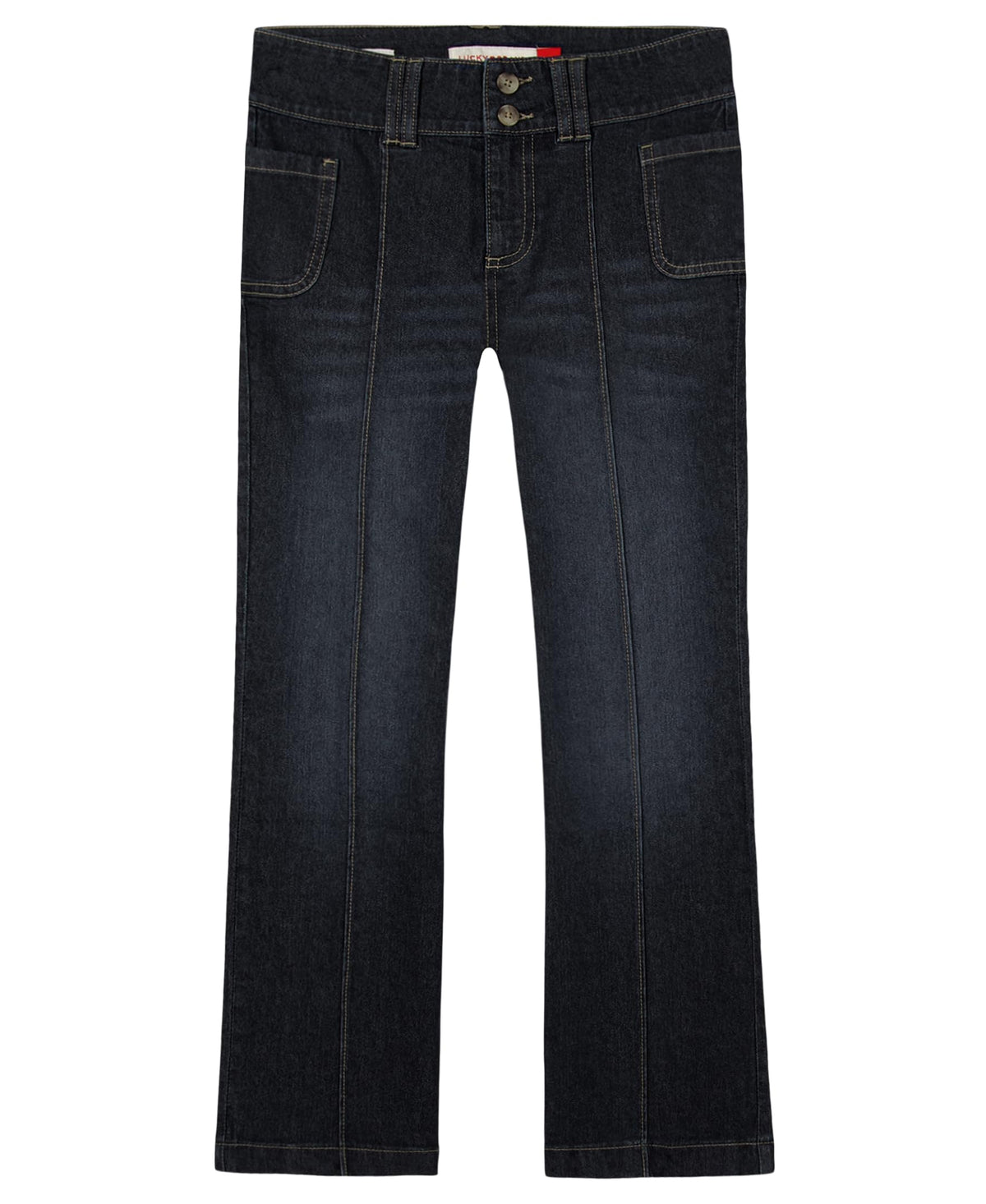 Lucky Brand Girls' Mid Rise Flare Stretch Denim Jean, Zipper Fly & Button Closure