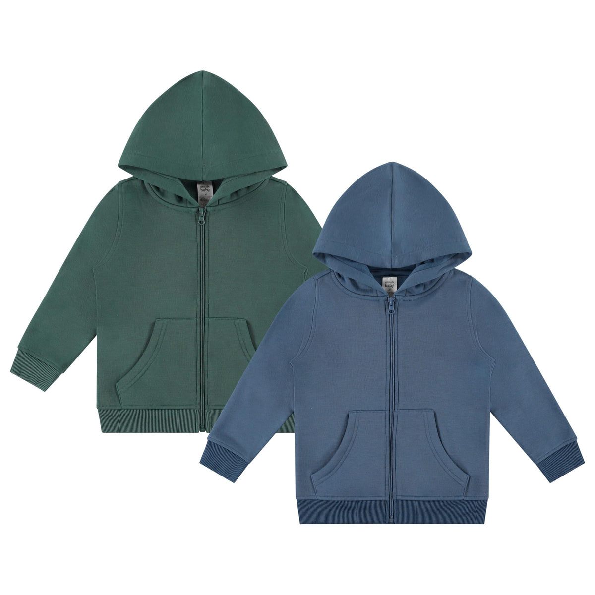 Cudlie 2-Pack Toddler Zip-Up Hoodies for Boys and Girls – Colorful Cotton Blend Sweatshirts with Pockets – Sizes 12M to 4T