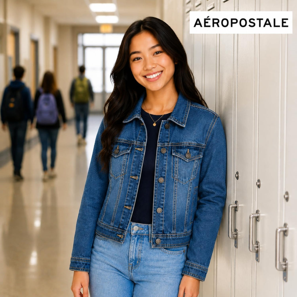 AEROPOSTALE Girls Denim Jacket, Classic Jean Jacket, 100% Cotton, Size 4-16