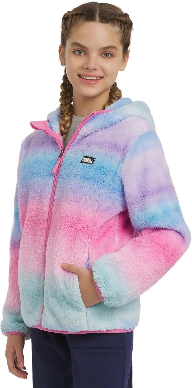 Eddie Bauer Girls' Quest Plush High Pile Faux Sherpa Hooded Jacket