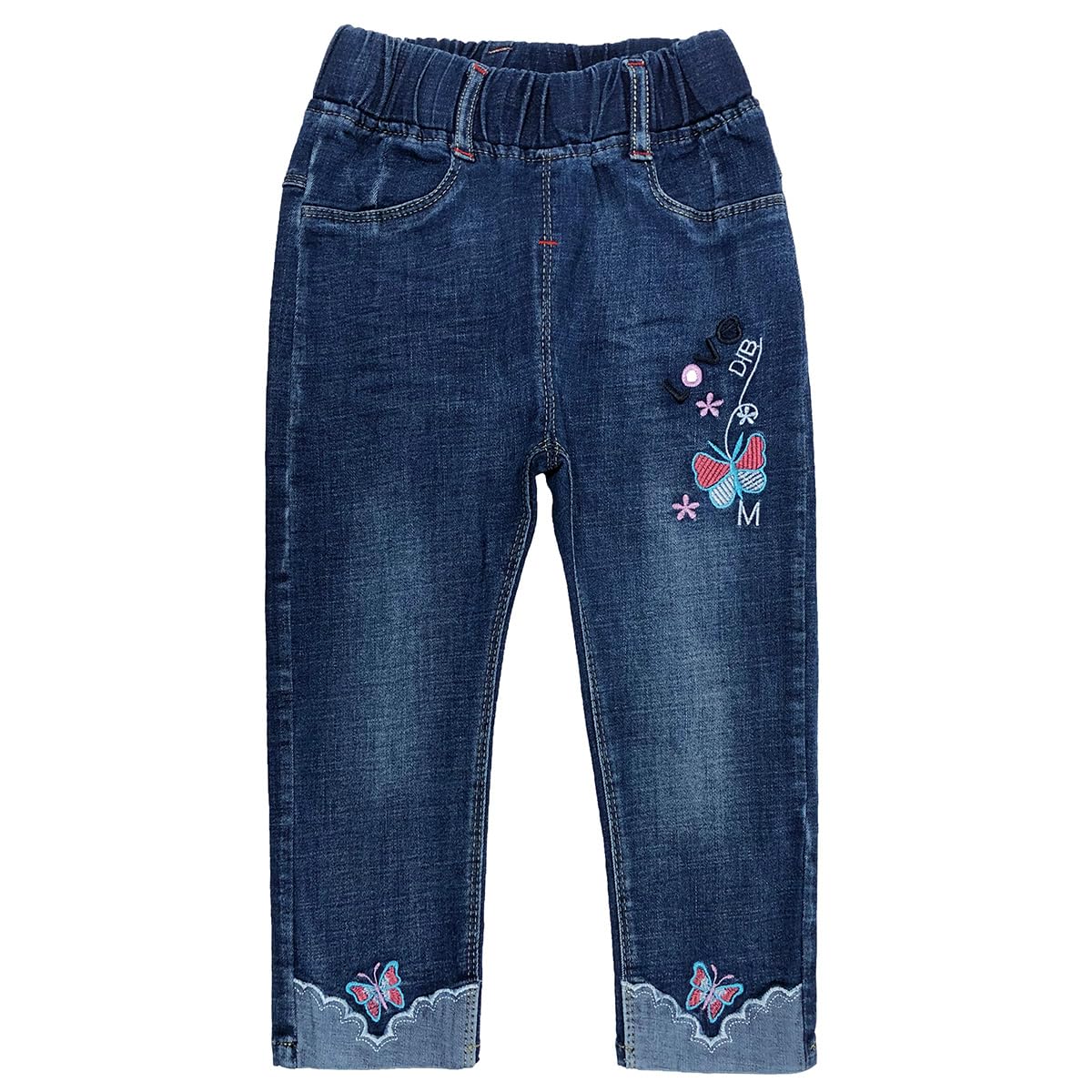 Peacolate 4-9T Infant Little Kids Girls Embroidery Jeans Denim Pants