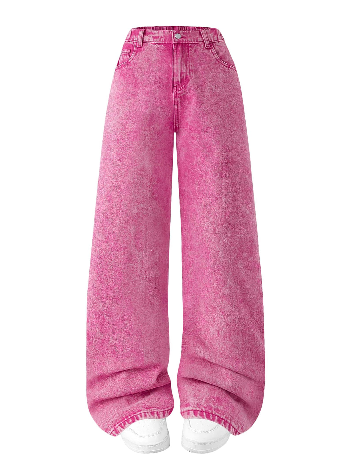 Jeans for Girls Baggy Wide Leg High Waisted Y2K Denim Pants 7-14Y