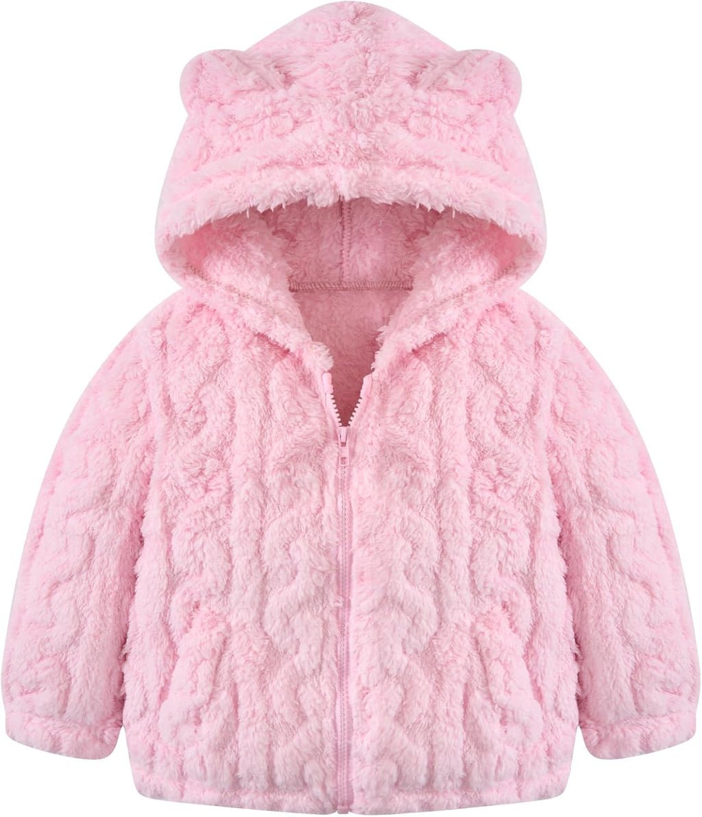 Toddler Fleece Jacket Girls Warm Coats Winter Outerwear 2-6 Years
