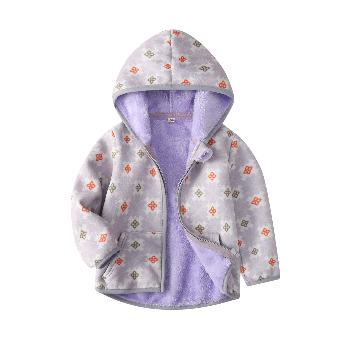 Toddler Fleece Jacket Boys Girls Sherpa Hooded Jackets Thick Warm Outerwear