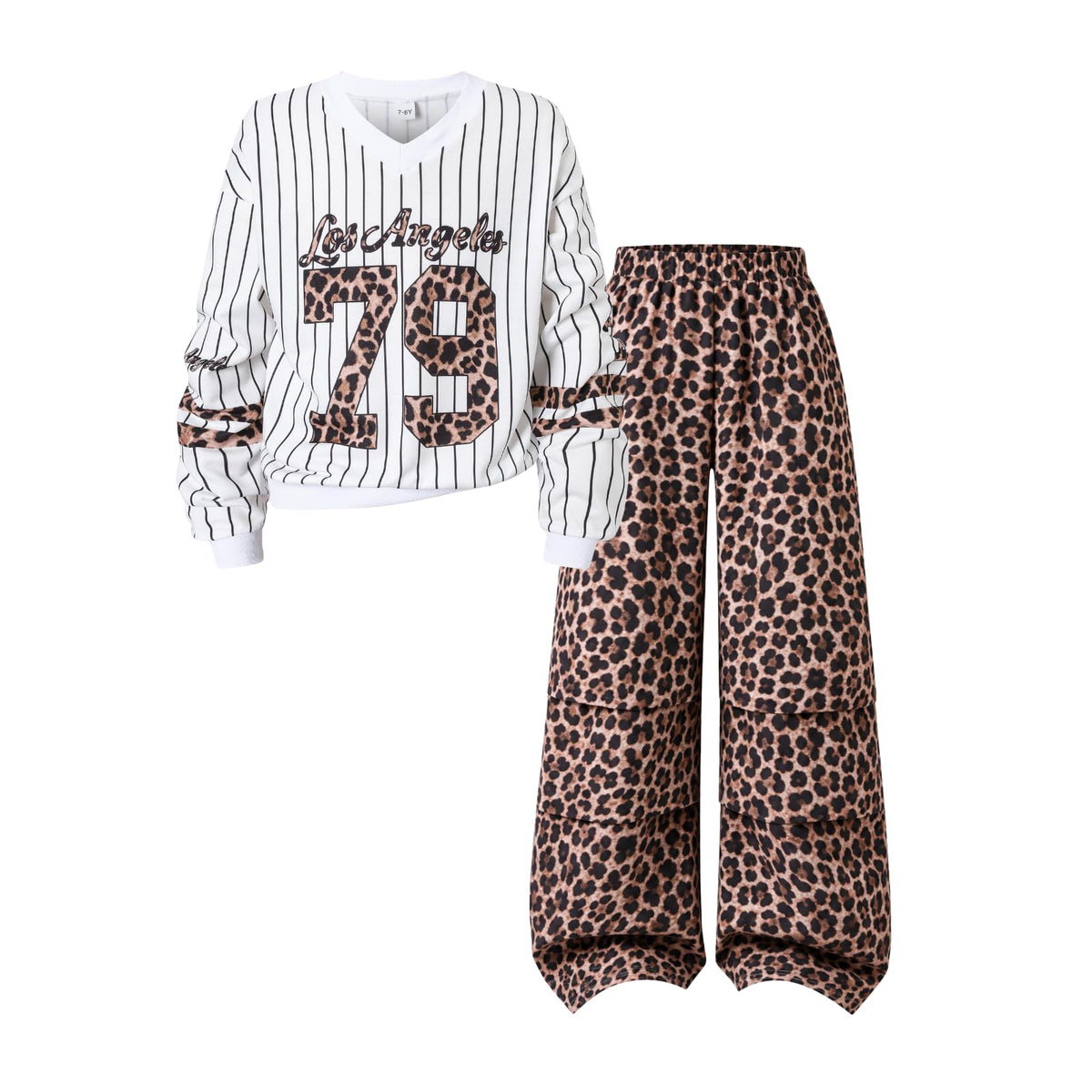 Tween Girl Clothes Mock Neck Long Sleeve Top & Bow Wide Leg Pants 2PCS Fall Winter Outfits Set 7-14Y