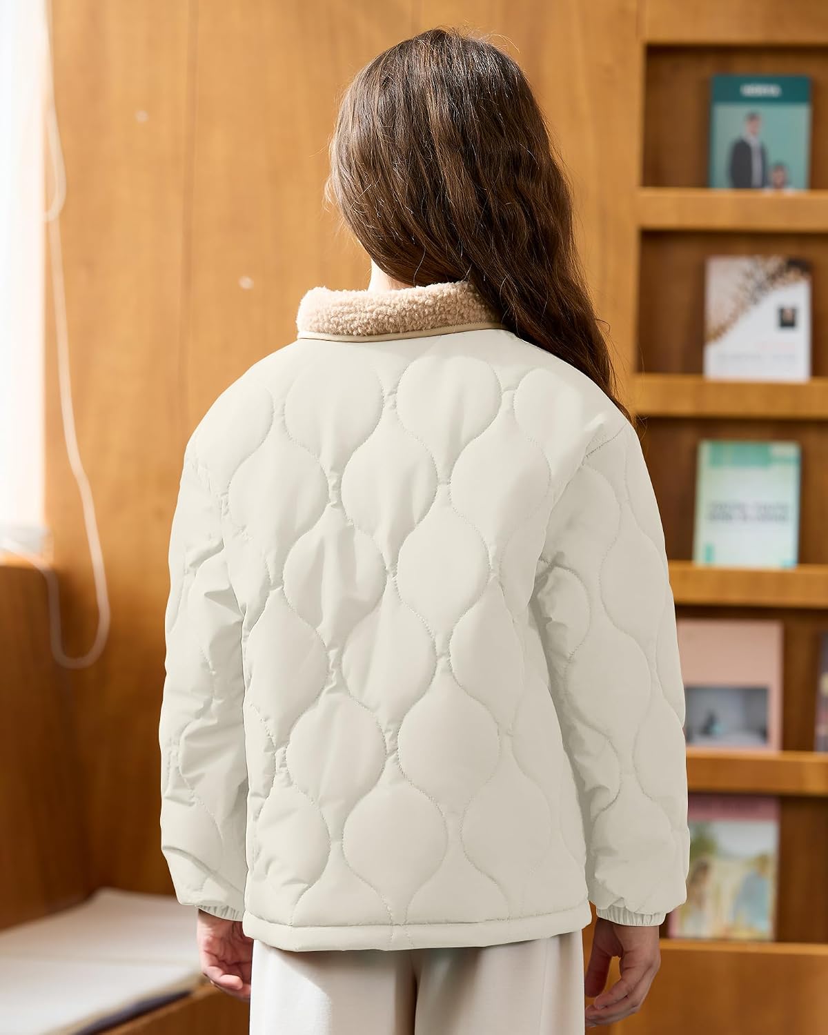 Girls Quilted Jacket Puffer Winter Coat Lightweight Outwear 3-14Y