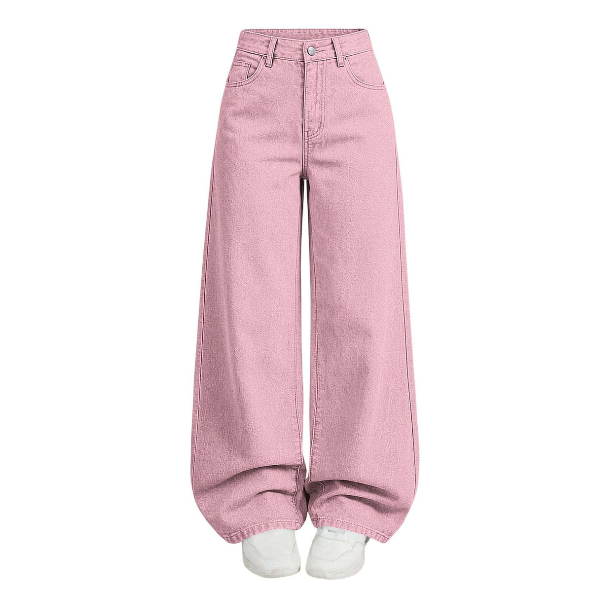 Girl's Baggy Jeans Wide Leg High Waisted Denim Pants 5-14 Years