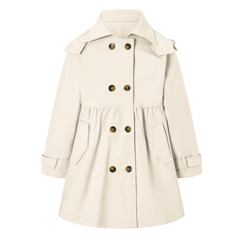 Girl's Trench Coat Hooded Waterproof rain jacket 6-14 Years